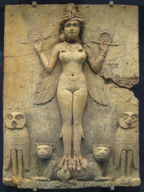 Relevo Rainha da Noite ou Relevo Burney Lilitu, Inanna/Ishtar ou Ereshkigal Período babilônico