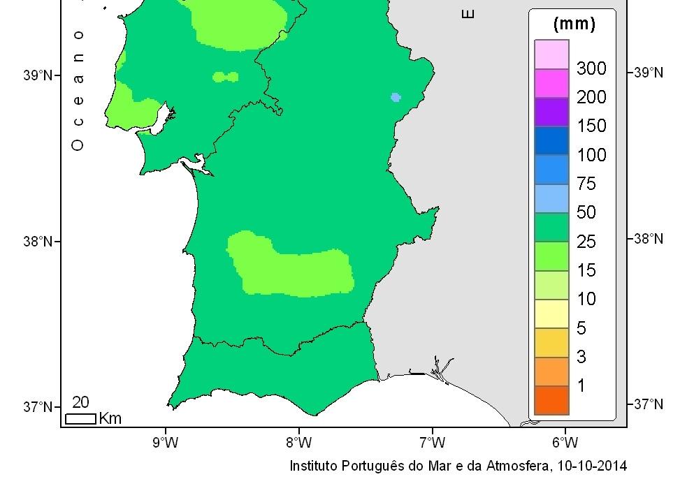 Previsão para Portugal Continental Para os próximos 5 dias prevê-se a ocorrência de precipitação em todo o território do Continente.
