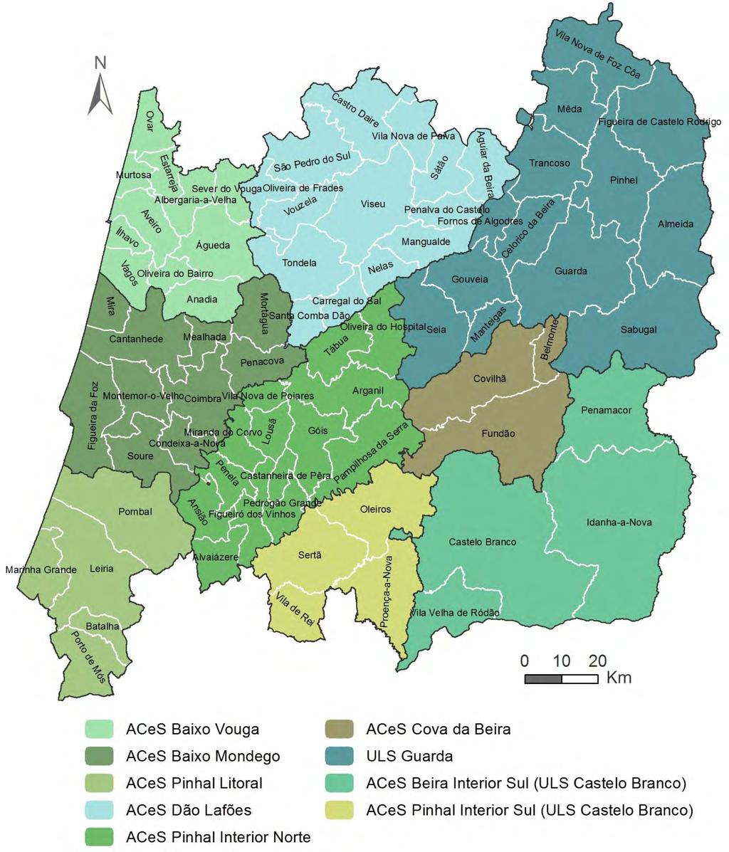 Região de Saúde do Centro Capa Índice Enquadramento Caraterização dos Acidentes Não Intencionais Ficha Técnica A REGIÃO DE SAÚDE DO CENTRO Âmbito territorial População residente População