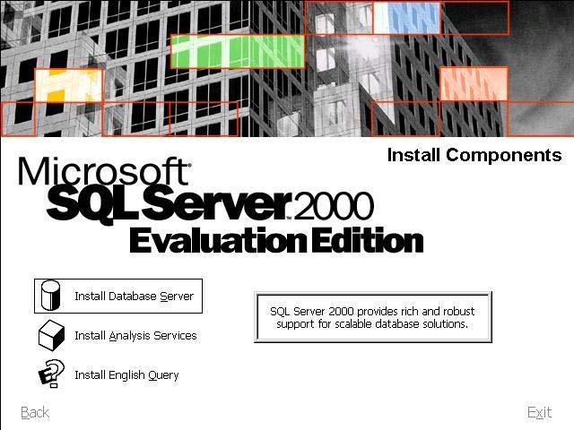 Escolha a opção SQL SERVER 2000 COMPONENTS. 5.