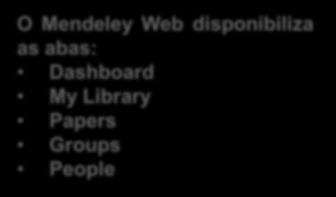 O Mendeley Web