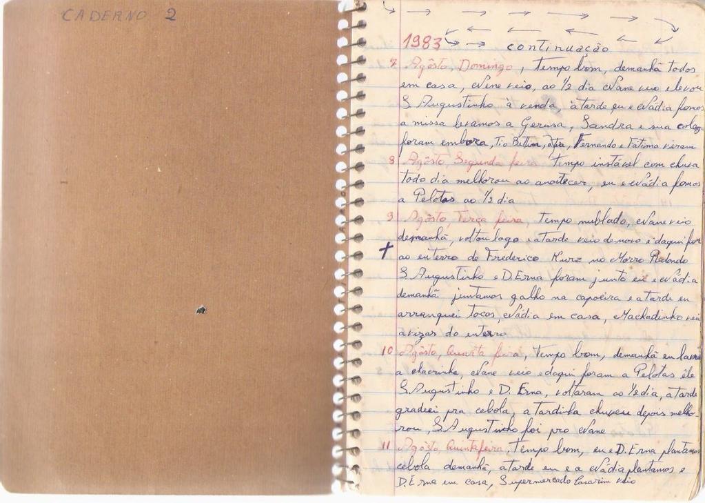 60 Figura 14 - Caderno 2 Clenderci Schmidt (1983). As assinaturas também aparecem nos cadernos de Clenderci, mas somente no primeiro ano (Caderno 1, 1982).