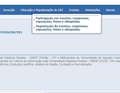 ORIENTAÇÕES Esse módulo se encontra dividido da seguinte maneira: Orientações e supervisões concluídas: área para o cadastro de todo tipo de orientação ou supervisão que