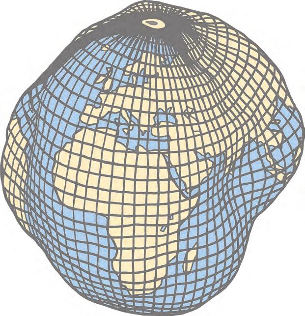 W N S E Forma da Terra 17 Geoide e elipsoide Define-se a forma da Terra como geoide, que tem uma superfície irregular e, portanto, não corresponde a uma esfera.