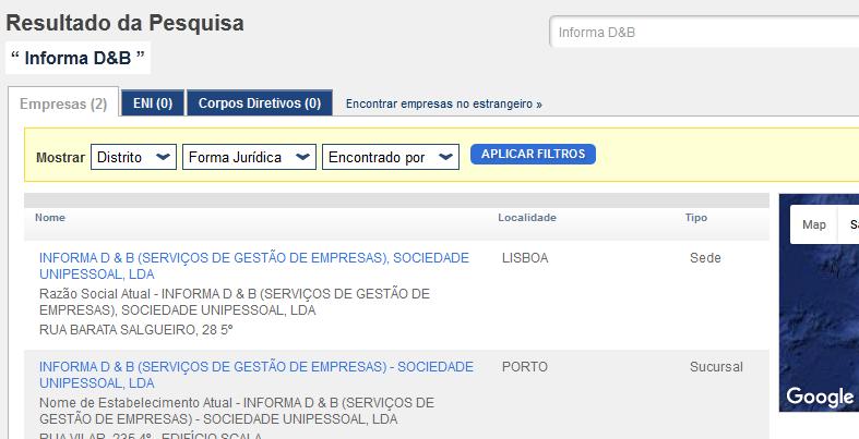 GUIA DE UTILIZAÇÃO NACIONAL ACEDA À PESQUISA (Pesquisa de empresas, outras organizações e gestores) Pesquisa por nome de