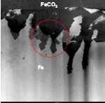 Figura 26 Filme poroso de FeCO 3 com zonas de estação de bicarbonato de sódio saturado com CO 2 (NESIC, 2011).