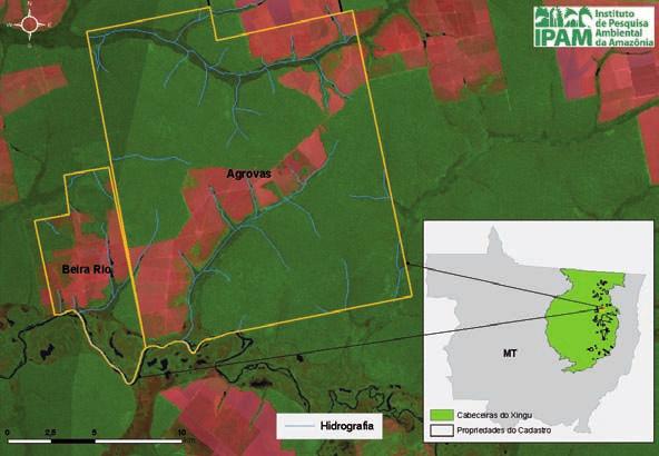 mudanças ClimátiCas podem prejudicar o desenvolvimento da floresta em recuperação. Assim, optou-se por duas fazendas em Mato Grosso: Agrovás e Beira Rio (ver mapa abaixo).