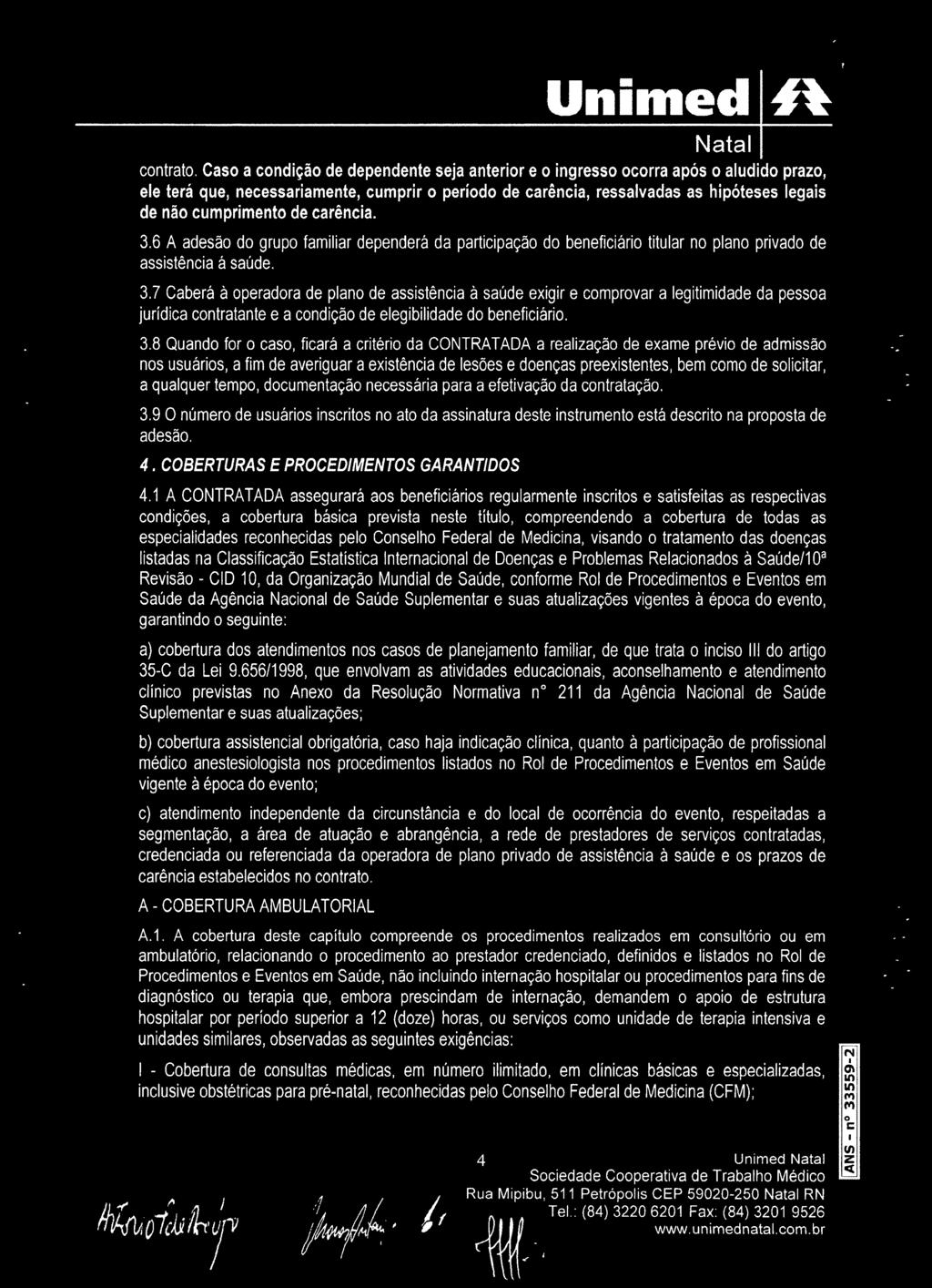 UNICOL l-a PLANO AMBULATORIAL, HOSPITALAR COM OBSTETRíCIA PADRÃO  APARTAMENTO -INTEGRAL CONTRATO COLETIVO POR ADESÃO - PDF Download grátis