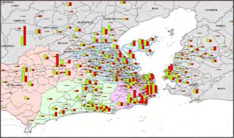 3) Distribuição Os dados de distribuição de OD são mostrados nas figuras a seguir.