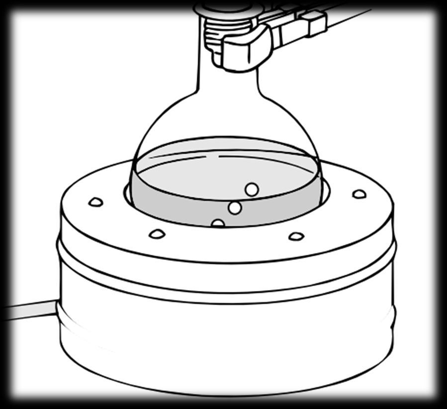 APARATOS Manta de aquecimento Como fonte de aquecimento deve-se utilizar a manta de aquecimento, o que é adequado para soluções com pontos de ebulição maiores