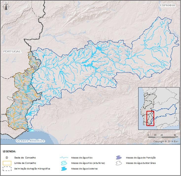 Bacia Hidrográfica do Guadiana (Portugal e Espanha) área 67 200 km 2 83% - Espanha 17% - Portugal