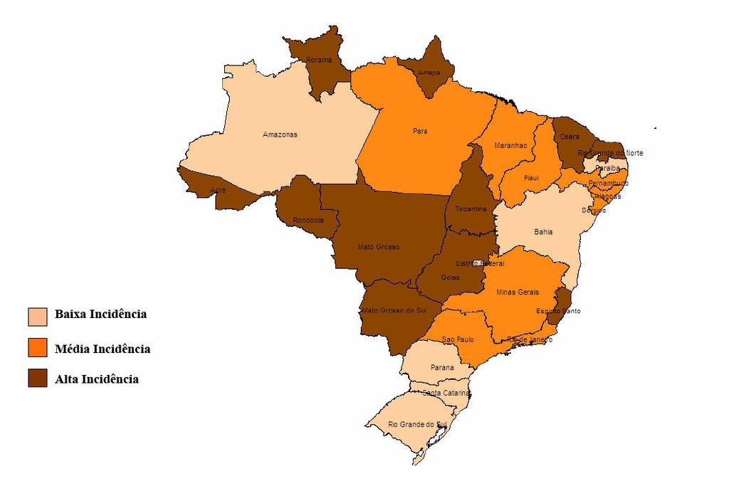 Em relação a transmissão do dengue, o Estado de Rondônia encontra-se entre as regiões de alta incidência conforme os boletins epidemiológicos da Secretaria de Vigilância em Saúde SVS/MS, sobre a