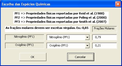 momento dpolo). Três conjuntos de propredades físcas foram colocados no banco de dados: PF1 reportadas por Red et al. (1988); PF reportadas por Polng et al. (000) e PF3 reportadas por Smth et al.