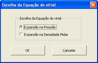 Fgura Escolha da quantdade de espéces Fgura 3 Escolha das espéces Químcas Especfcações dos parâmetros de assocação e solvatação: Se a escolha do número de espéces for maor que um, o aplcatvo abre a