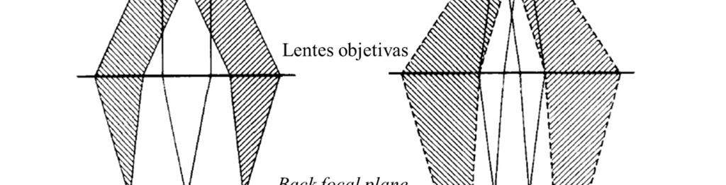 imagem da lente objetiva, enquanto que em (b) a área BB é determinada pelo tamanho da probe. O diâmetro do disto em um perfil de CBED depende do ângulo de convergência 2α.
