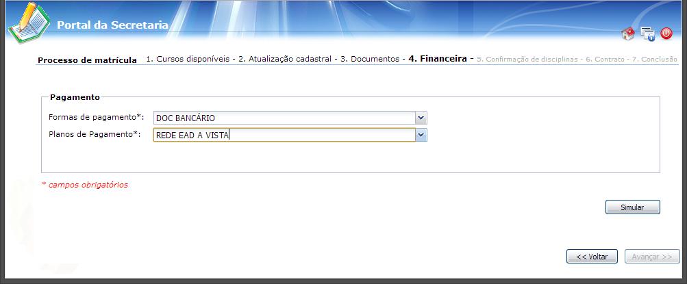 Vide manual da Secretaria. Todos os documentos são necessários, porem quando identificados * é de uso obrigatório.