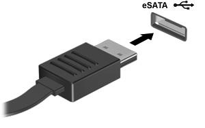 2 Utilizar um dispositivo esata (só em alguns modelos) Uma porta esata liga um componente esata de alto desempenho opcional como, por exemplo, um disco rígido externo esata.
