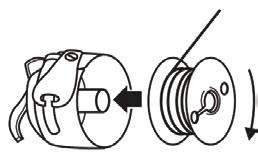 2- Puxe a trava da caixa de bobina (a) e retire-a da máquina.