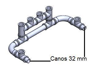 -Passo 11: Junte 2 canos de 32 mm ao conjunto formado no passo 10, como mostrado na figura 14