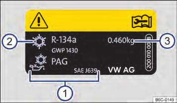 Etiqueta de identificação do ano de fabricação A etiqueta com o número de identificação do ano de fabricação está localizada na coluna da porta dianteira direita Fig. 173 B.