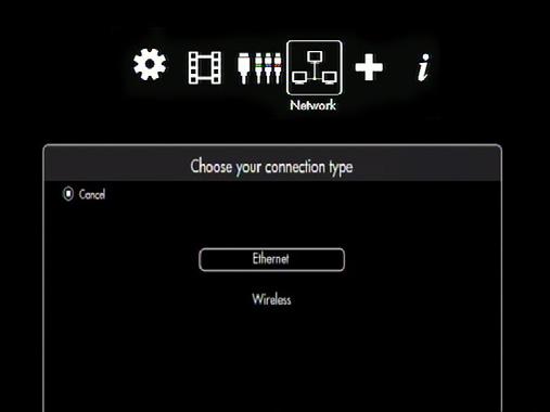 Preparar o LaCinema Black PLAY para instalação Manual do Utilizador página 26 3.5.2. Ligação de Rede Ethernet Se efectuar uma ligação Ethernet à rede, o LaCinema Black PLAY detectará a rede automaticamente.