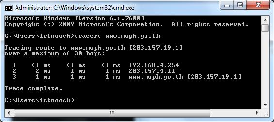 IP Address ก ก Network Complete ก tracert * * * Request time out IP Address ก ก ก ก ก User.