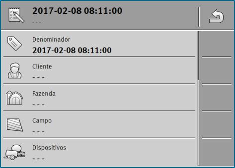 4 Configuração da regulagem da taxa de aplicação Trabalhar com mapas de aplicação Shape 2. - Crie uma nova tarefa. Surge a tela "Dados de tarefa": 3. Toque em "Campo". 4.