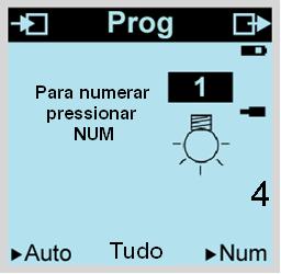 Numeração das saídas No modo programação Apresentação das saídas detectadas durante a