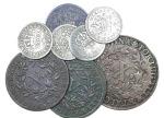 07, KM 247.1, 247.2. MBC- Base Lic.: 25 179 :: D. Maria I e D. Pedro III - 7 moedas, V R, 1/2 T, 3, 6, 12 Vinténs 1778-(nd) AR. AE.