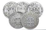 Regente - 9 moedas, V, X Réis, 1/2 T, 3 V, 6 V, Cruzado 1812-16 16 AR. AE. V R 1812 (2), 14, X R 1812 c/furo, 1/2 Tostão nd (2), 3 Vinténs nd, 6 Vinténs nd, Cruzado 1816 c/ vestígios de solda.