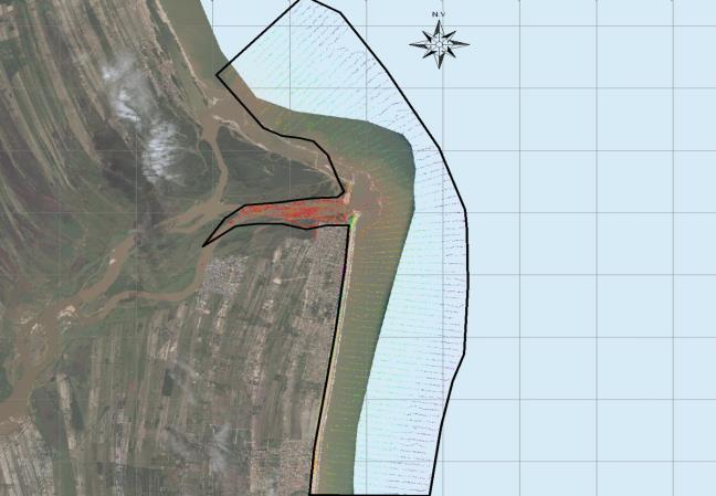 Atafona Figura 2. Área de cobertura da campanha de levantamento batimétrico realizada pelo INPH em outubro de 2013.