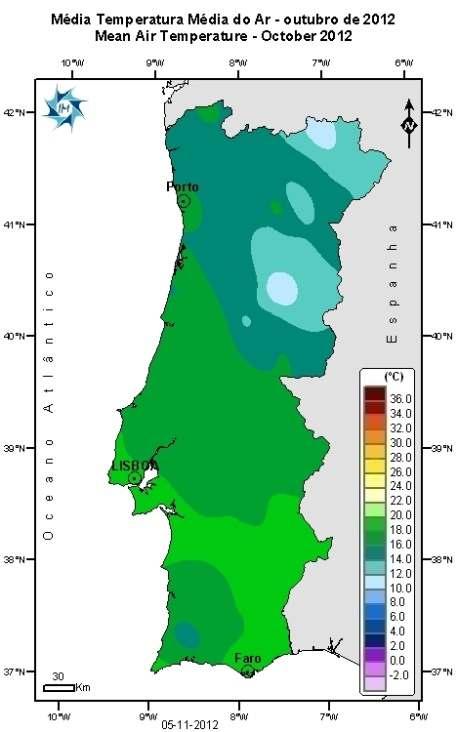 geral próximos ou superiores aos respetivos valores normais (1971-2000) em quase todo o território do