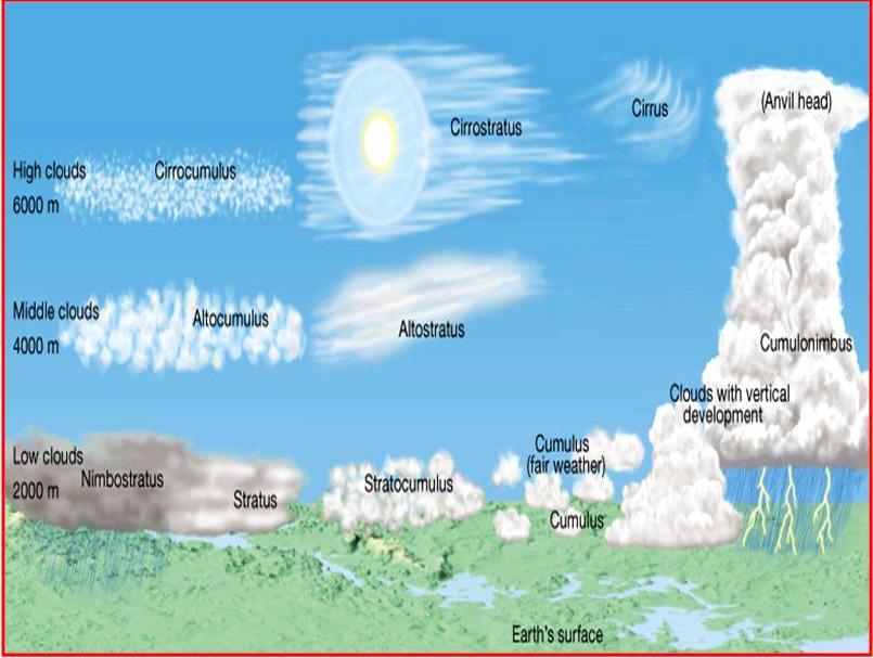 Tipos de nuvens Precipitação HIDROLOGIA E