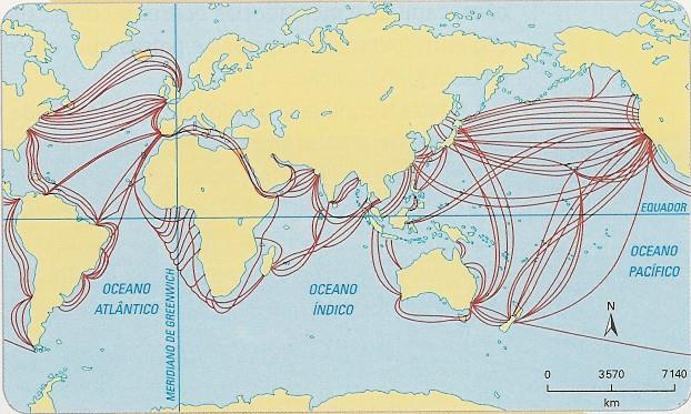 Mário Yoshida Redes de cabos de fibra ótica submarinos (2003) Fonte: KMI