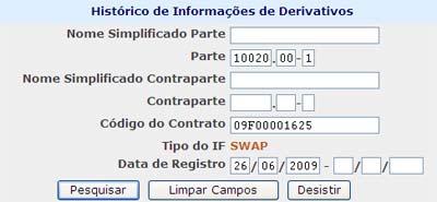 Módulo de Informações de Derivativos Histórico de Informações de Derivativos Visão Geral Esta função permite que o Participante visualize o histórico de todas atualizações efetuadas nos Valores de