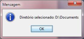 clique no botão selecionar local, para escolher onde salvar o arquivo de backup: Escolha um local de preferência e clique em selecionar,