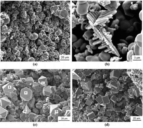 Diagrama de Fases TiN powders prepared by combustion synthesis with various grain morphologies: (a)