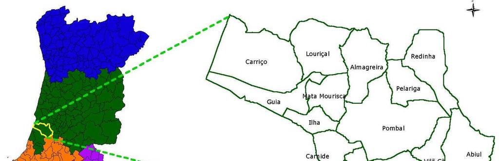 Mapa 1 Localização do Concelho de Pombal Fonte: DGA, Atlas Digital do Ambiente O concelho beneficia de uma excelente