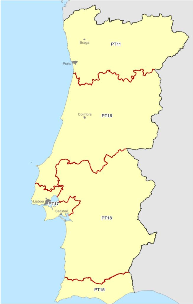Caraterização e diversidade A tipologia da rede de distribuição varia em Portugal continental.