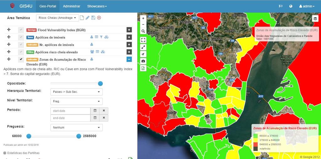 2.3.3.Pesquisa de informação Na plataforma GIS4U é possível filtrar a informação dos vários formulários, segundo critérios alfanuméricos e geográficos.