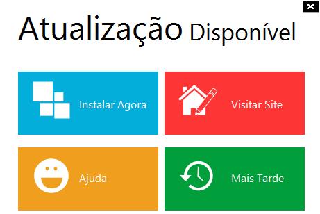 15 5. Atualização da Plataforma Biométrica A tela de atualização é apresentada sempre que uma nova versão for liberada, ou clique com o botão direito do mouse sobre o ícone da Plataforma Biométrica