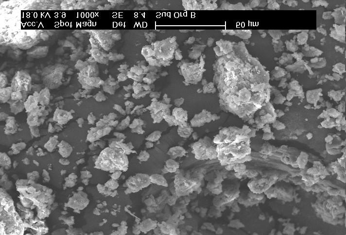 73 FIGURA 20: Micrografia da argila Cinza Organofílica, com ampliação inicial de 1000X.