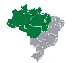 Figura 1 - Amazônia Legal Brasileira Formada pelos 7 estados da Região Norte pelos estado do Mato Grosso (Centro- Oeste) e parte do Maranhão (Nordeste), a Amazônia brasileira corresponde a 60% do