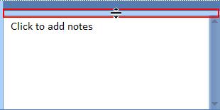 Etapa 3: Ajustar o tamanho do painel de anotações Depois que você abre o modelo Apresentação em Branco, somente uma pequena parte do painel Anotações fica visível.