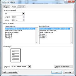 O grupo Configurar Página, permite definir as margens de seu documento, ele possui alguns tamanhos pré-definidos, como também personalizá-las.