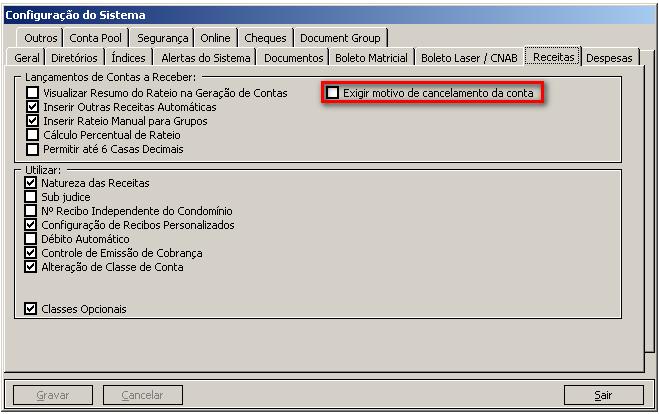 Importante: Com a opção habilitada, assim que a conta for cancelada