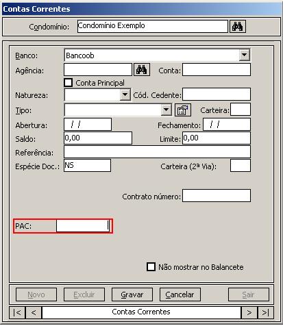 Essa opção será necessária caso não tenha o Bancoob cadastrado nos bancos do sistema. 2- Faça o preenchimento dos dados correspondentes.