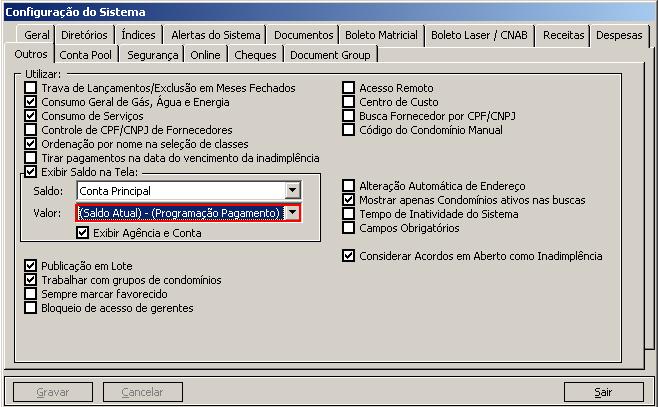 encontram, até o momento, em aberto). 18- Observe também que o saldo da conta considerou também os valores lançados para a programação da conta.