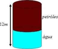 9) Um tanque subterrâneo, que tem o formato de um cilindro circular reto na posição vertical,