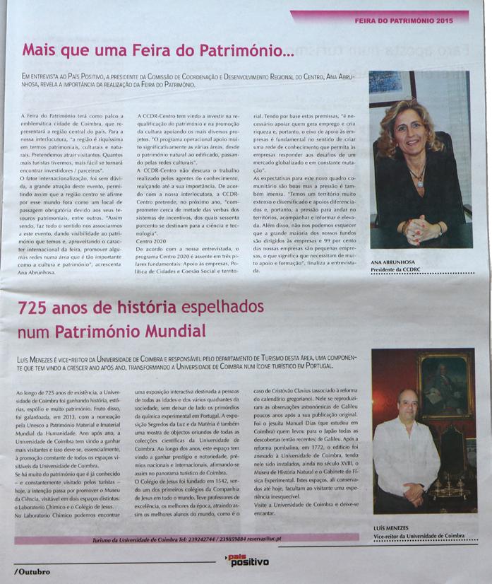 País positivo mensal jornal (suplemento do Semanário SOL) OUTUBRO Página: 19 FEIRA DO PATRIMÓNIO